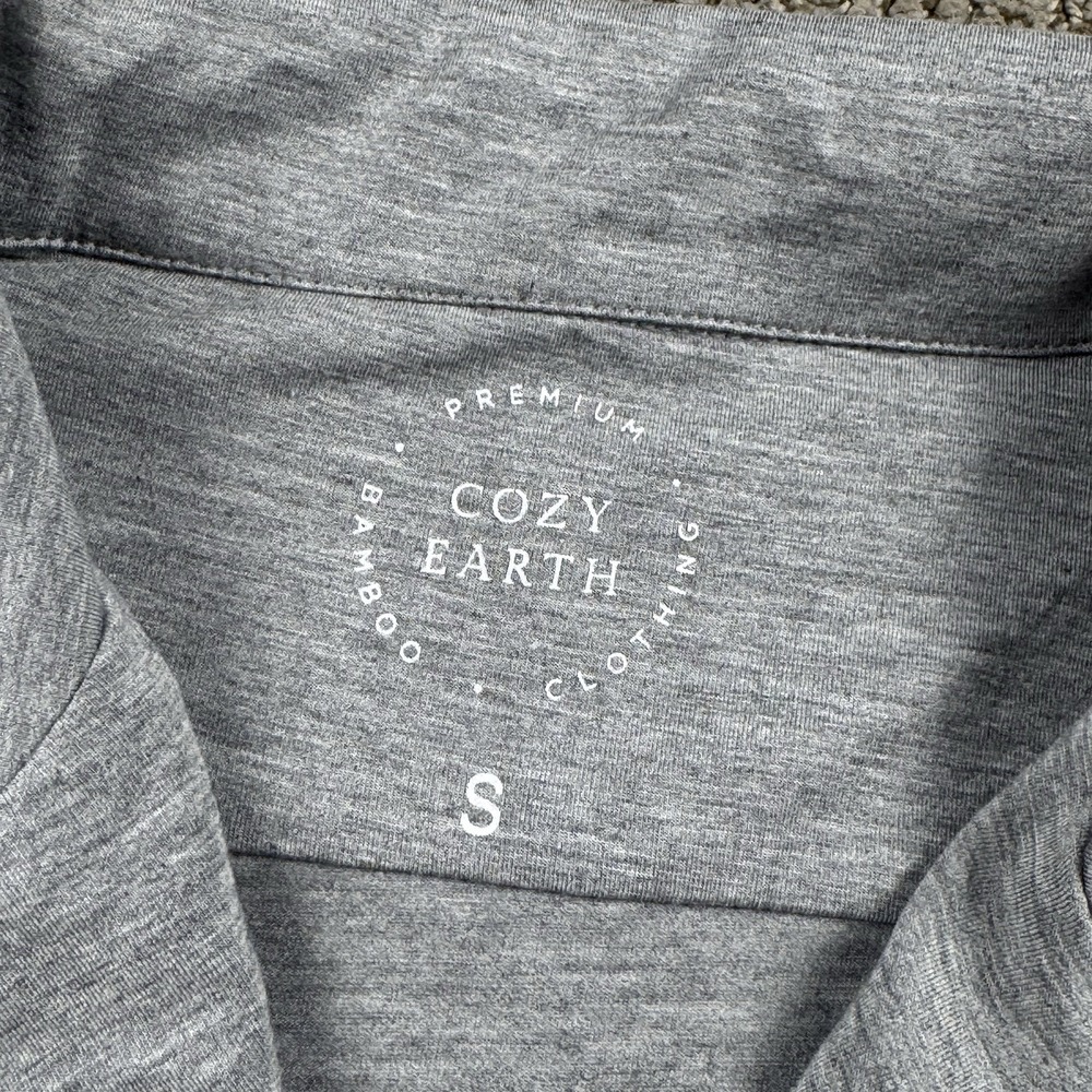 Cozy Earth Womens S Bamboo Stretch Knit Long Sleeve Pajama Top Grey - Picture 2 of 6